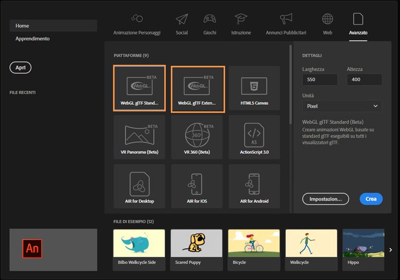 Tipo di documento WebGL-glTF