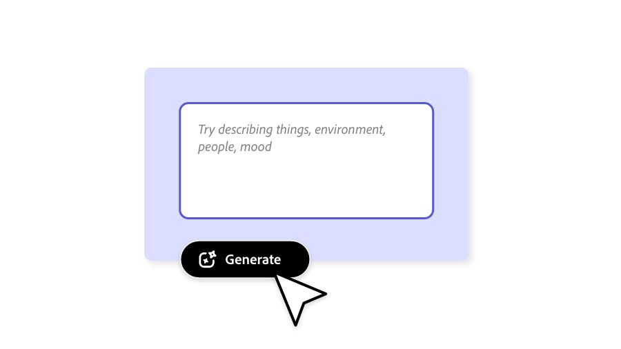 White text box to input an AI prompt in the Adobe Express editor