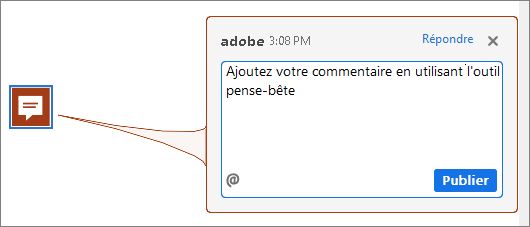 Commentaire sous forme de note dans Acrobat