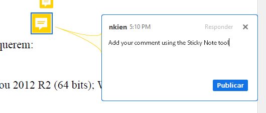 Comentario de nota adhesiva en Acrobat