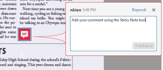 Commento Nota in Acrobat