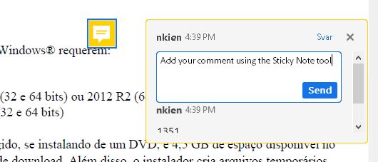 Sticky Note-kommentar i Acrobat