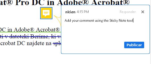 Comentário em nota auto-adesiva no Acrobat