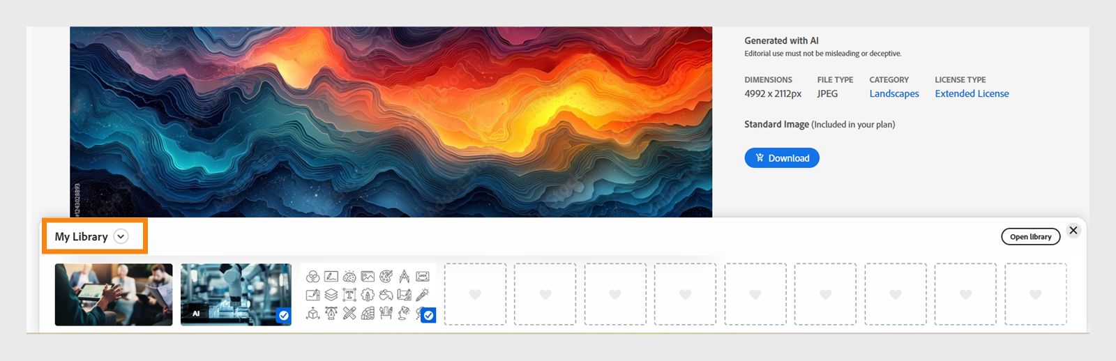 Select the library dropdown on the tray at the bottom of the screen to choose the library from the list of available libraries.