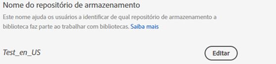 Nome do repositório de armazenamento