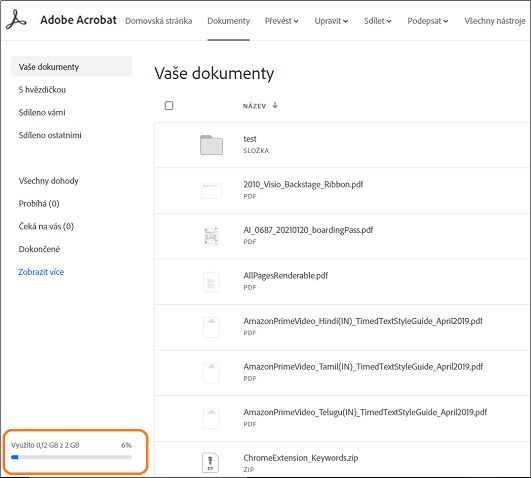 Indikátor využití úložiště
