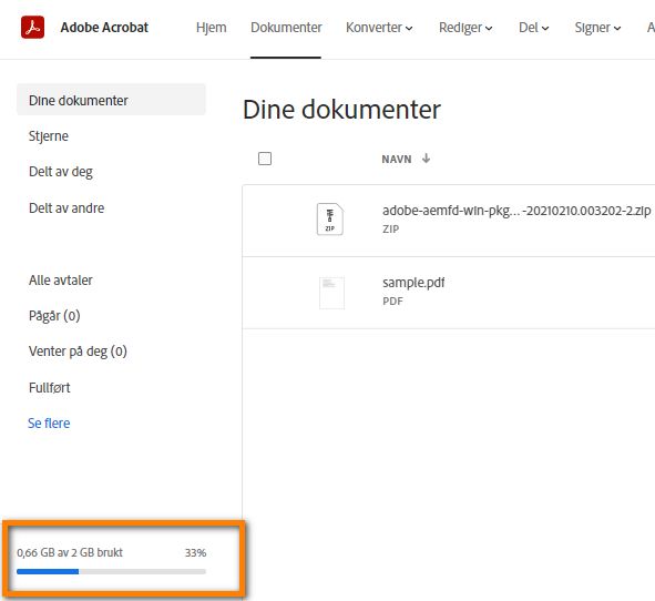 Bruksindikator for lagring
