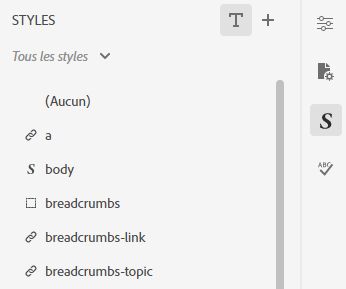 Liste des styles par nom