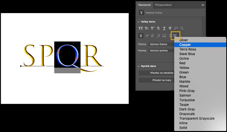 Stylistické sady pro písma OpenType 