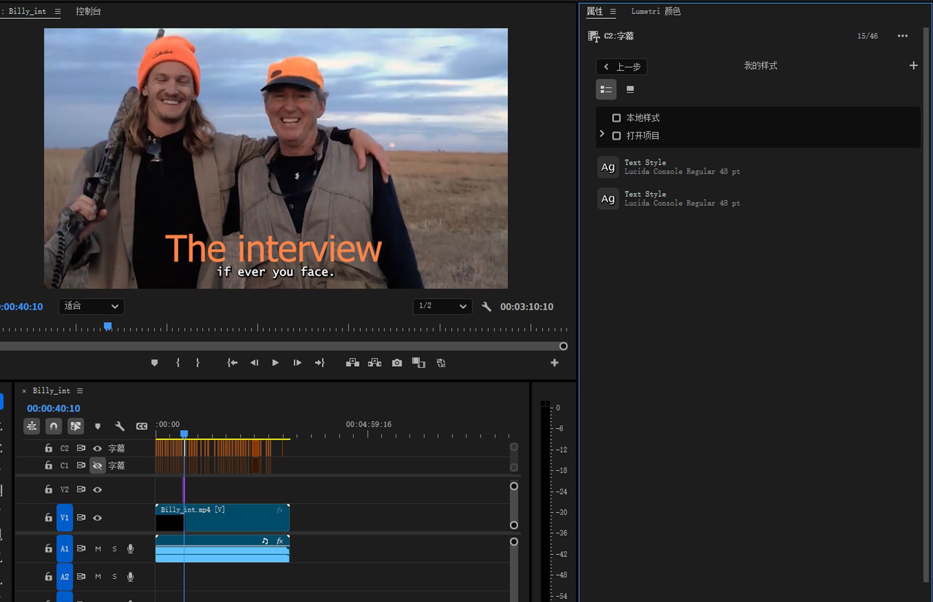 显示应用于单个文本图层的不同样式 UI。