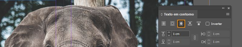 Quebra de texto em torno do objeto