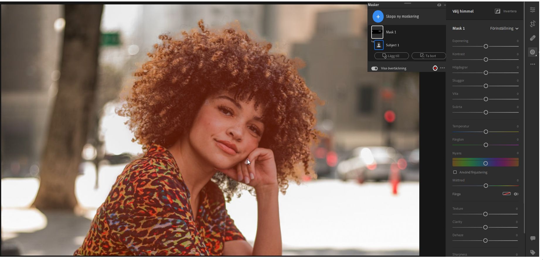 Motiv markeras automatiskt i Lightroom för datorer
