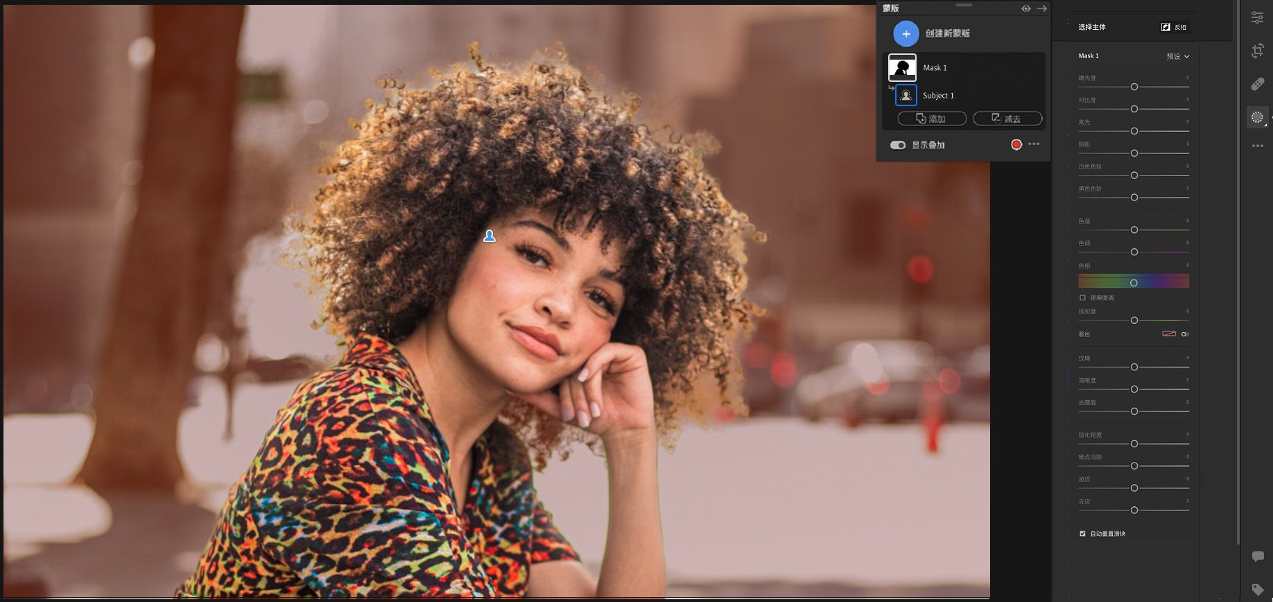 单击“反转”以选择除了主体之外的所有区域