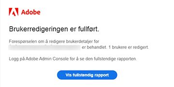 E-postmelding om vellykket overføring til CCT – Pro-utgaven