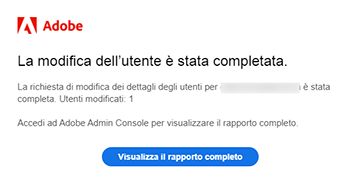 Notifica e-mail di migrazione a CCT-Pro Edition riuscita