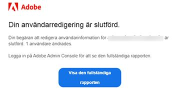 Avisering om lyckad migrering till CCT-Pro Edition per e-post