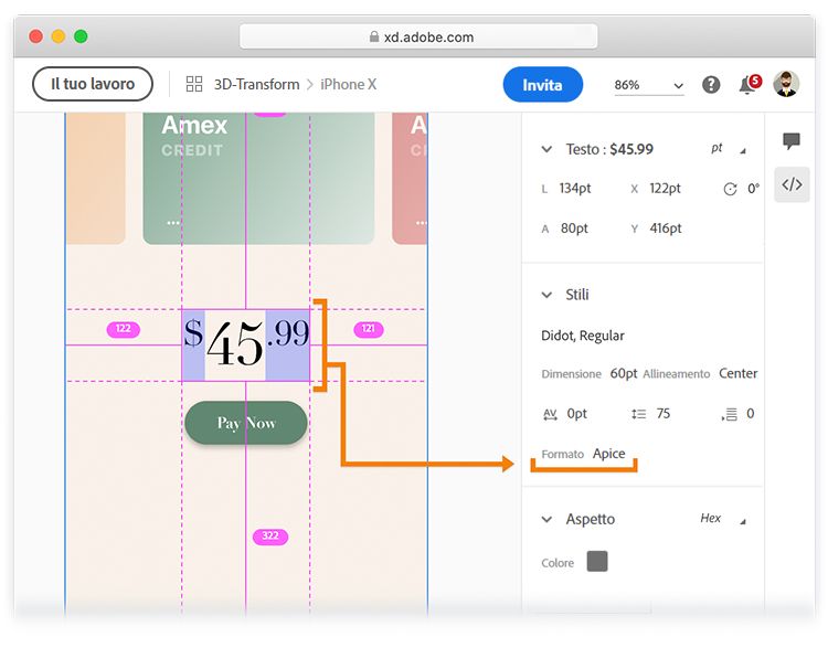 Testo della singola sezione