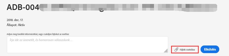 Fájlok csatolása a nyitott esethez
