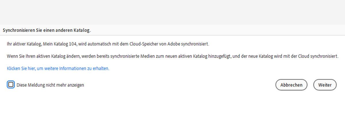 Erfahre, wie du einen anderen Katalog synchronisierst.