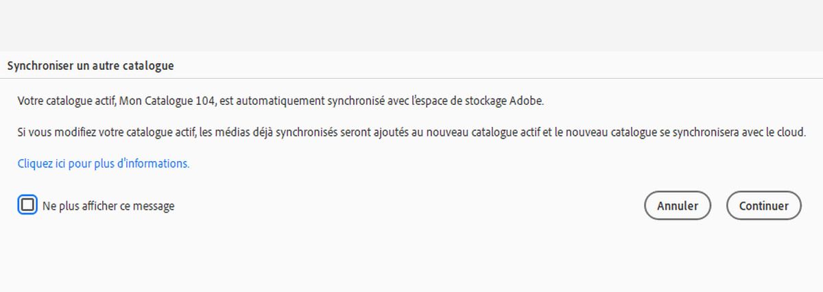 Découvrez comment synchroniser un autre catalogue.
