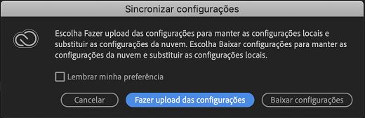 Sincronizar configurações