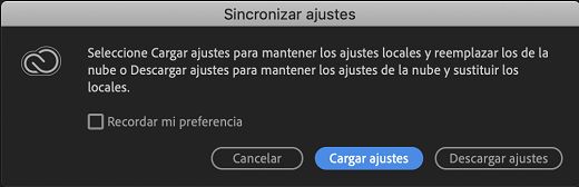 Sincronización de la configuración