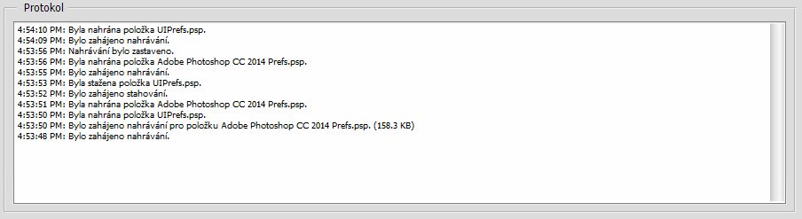 Photoshop – Protokol synchronizace nastavení