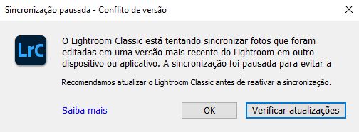 Sincronização pausada