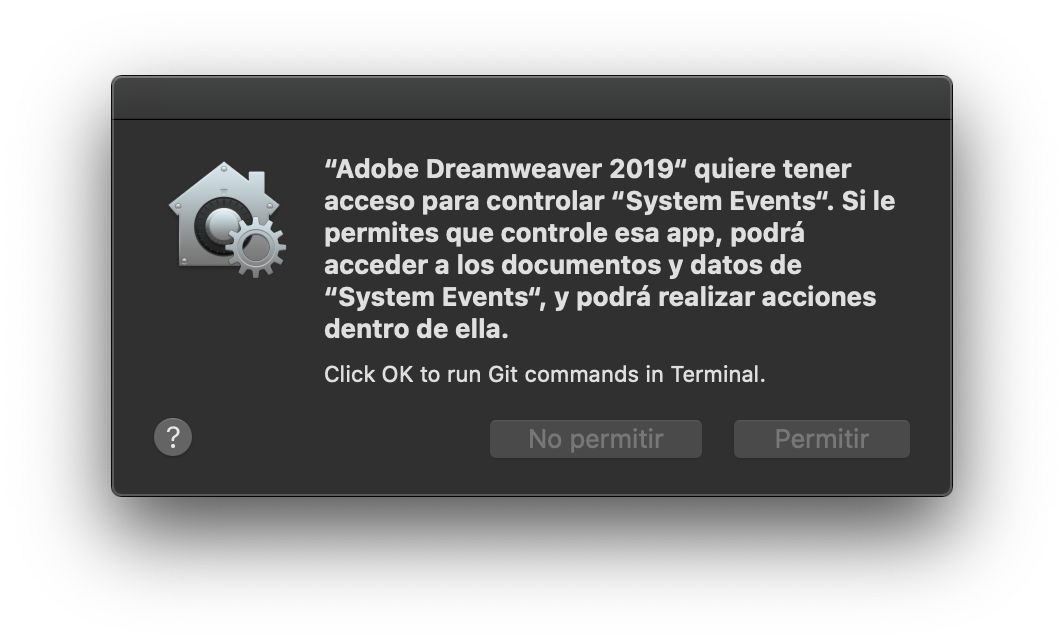 Cuadro de diálogo de control de acceso para eventos del sistema