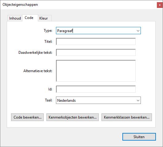 Eigenschappen van de codes bewerken