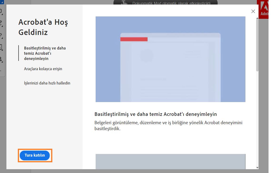 Acrobat hakkında kısa bir tura çık