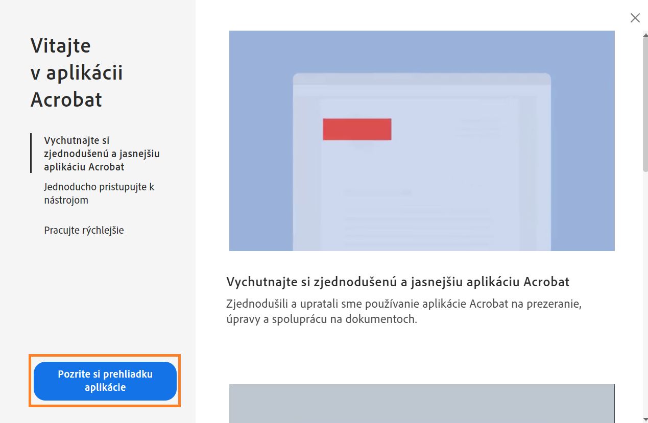 Pozrite si prehliadku aplikácie Acrobat