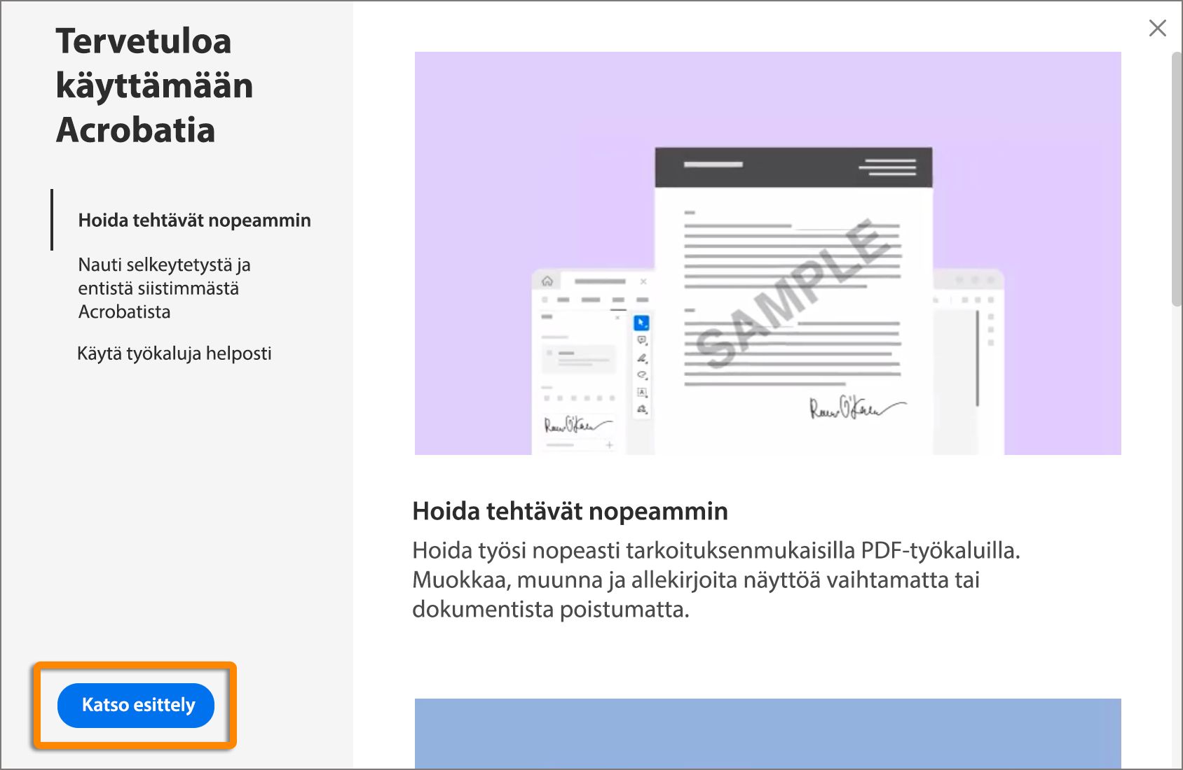 Katso Acrobatin esittely