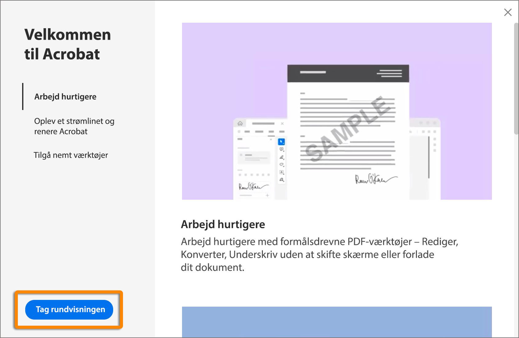 Tag en tur i Acrobat