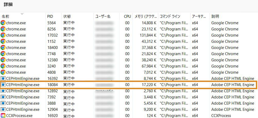 Windows タスクマネージャ