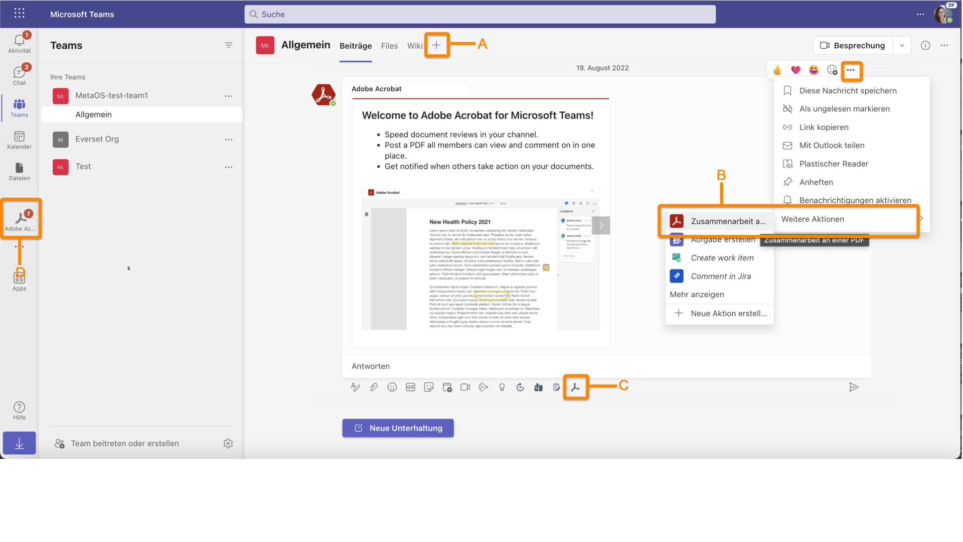 Zusammenarbeit an einer PDF-Datei