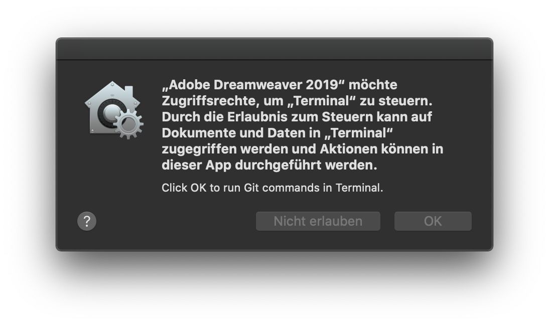 Zugriffssteuerungsdialog für Terminal