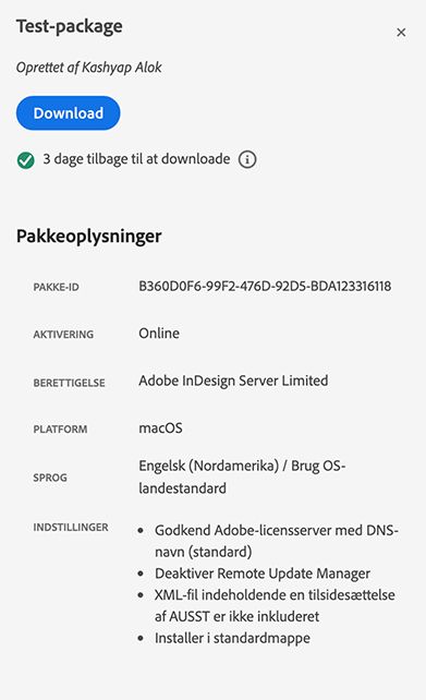 Oplysninger om pakkeopbygning