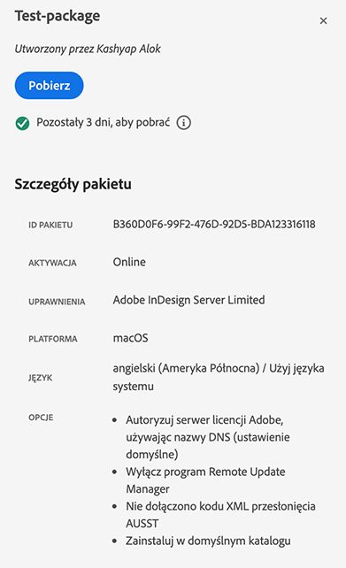 Szczegóły kompilacji pakietu