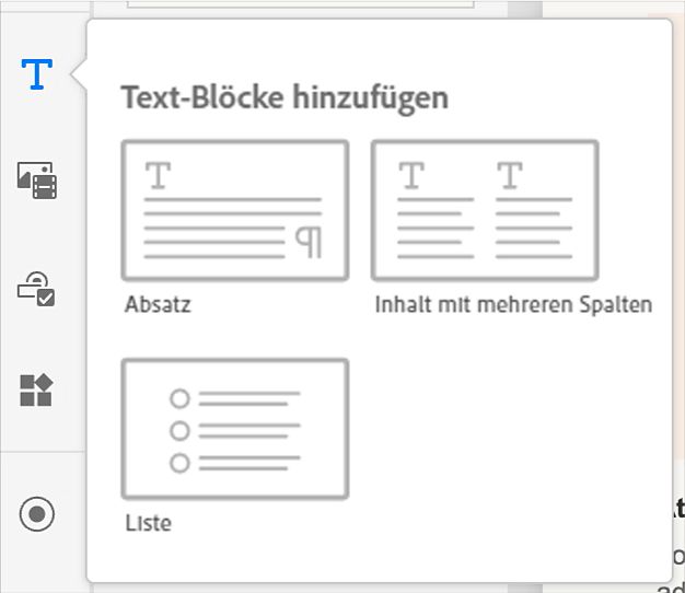 Textblock hinzufügen
