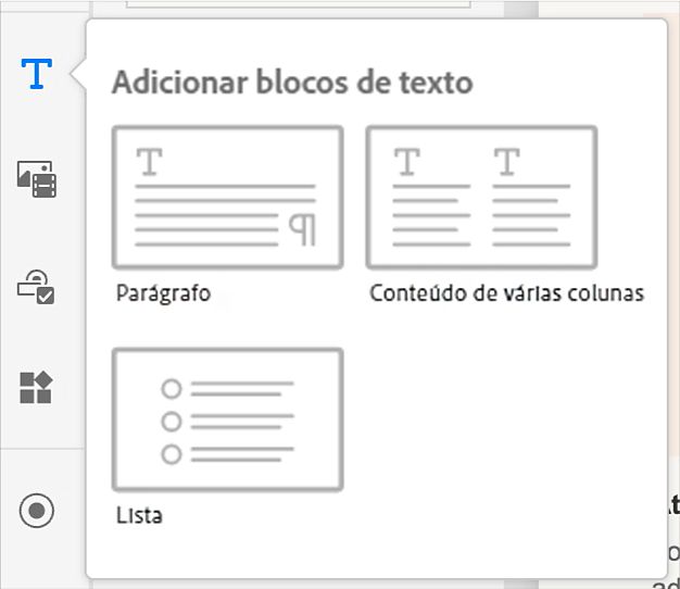 Adicionar um bloco de texto