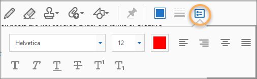 Les outils de mise en forme de texte s’affichent automatiquement pour la machine à écrire et les outils de création de zone de texte.