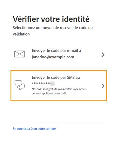 Écran Vérifier votre identité