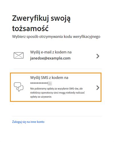 Ekran Potwierdź swoją tożsamość