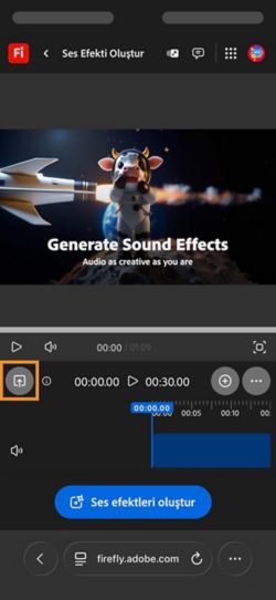 Ses oluşturmak istediğiniz bir videoyu ekleyebilmeniz için Yükle düğmesi vurgulanmıştır.