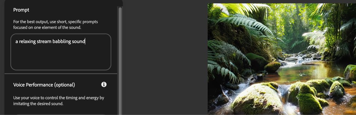 Generate sound effects using text prompts
