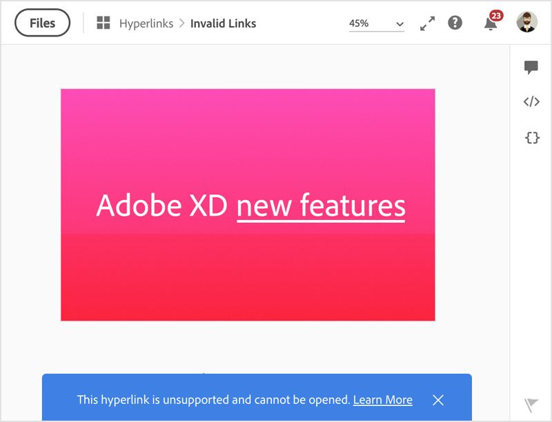 Message d’erreur pour les protocoles non pris en charge et les domaines non valides