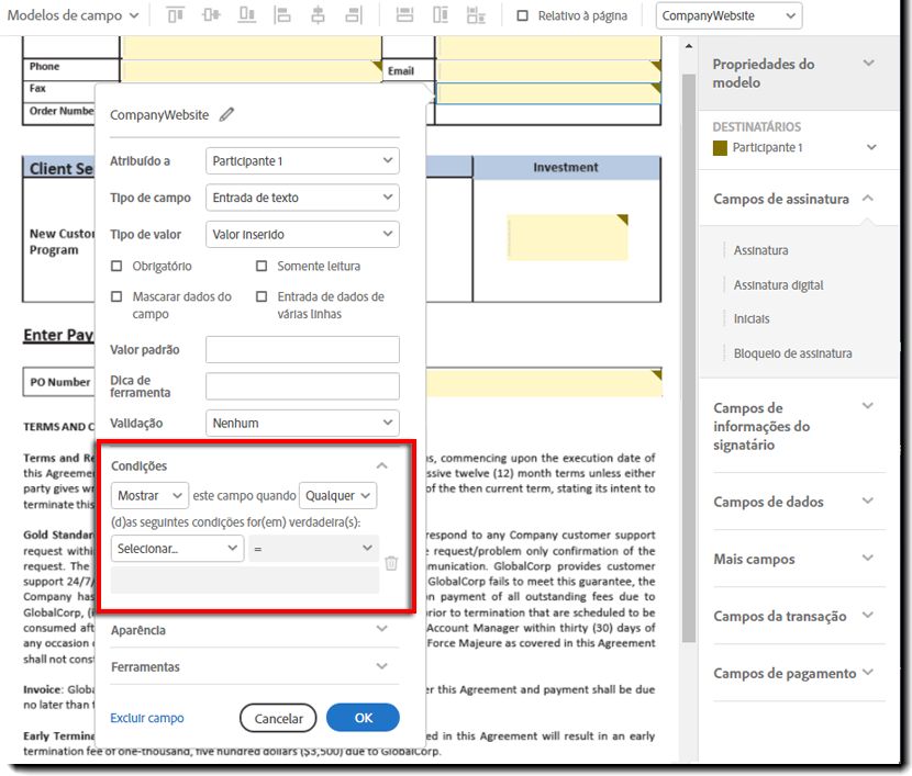 Condições