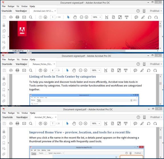 Opstil faner vandret