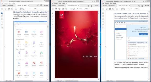 Esempio di Affianca verticalmente in Acrobat